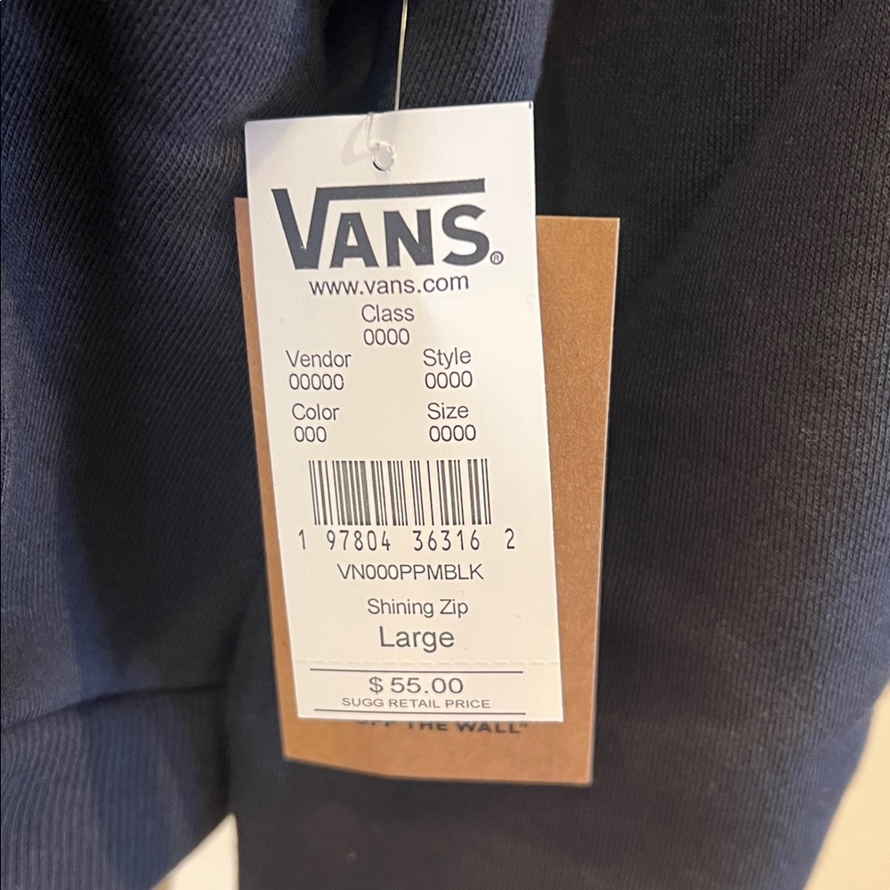 NWT Vans Shining Black Full-Zip Hoodie - Picture 5 of 12
